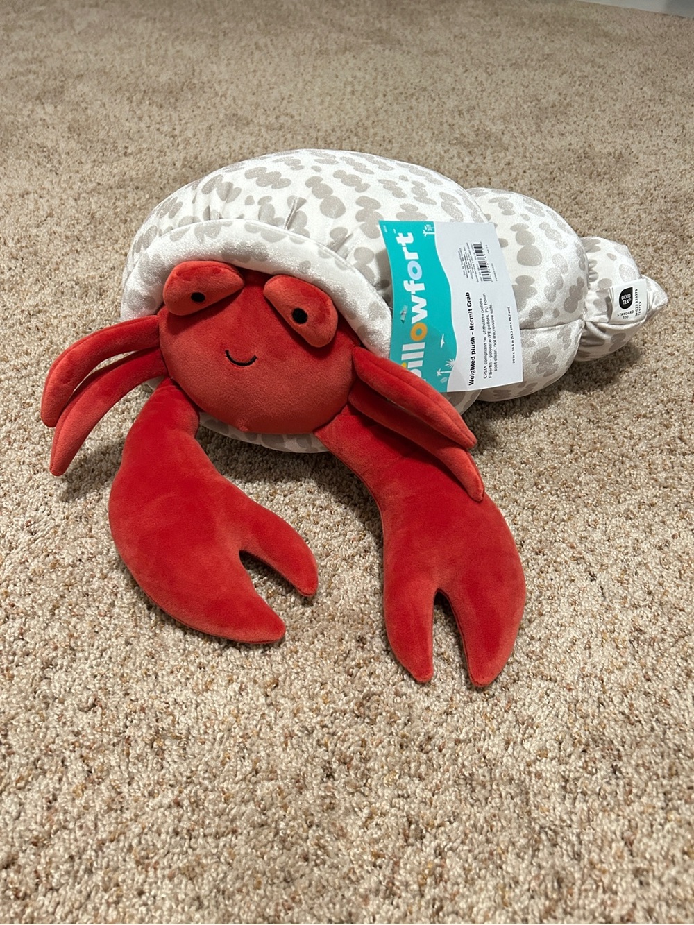Hermit Crab Weighted Plush Throw Pillow Red - Pillowfort